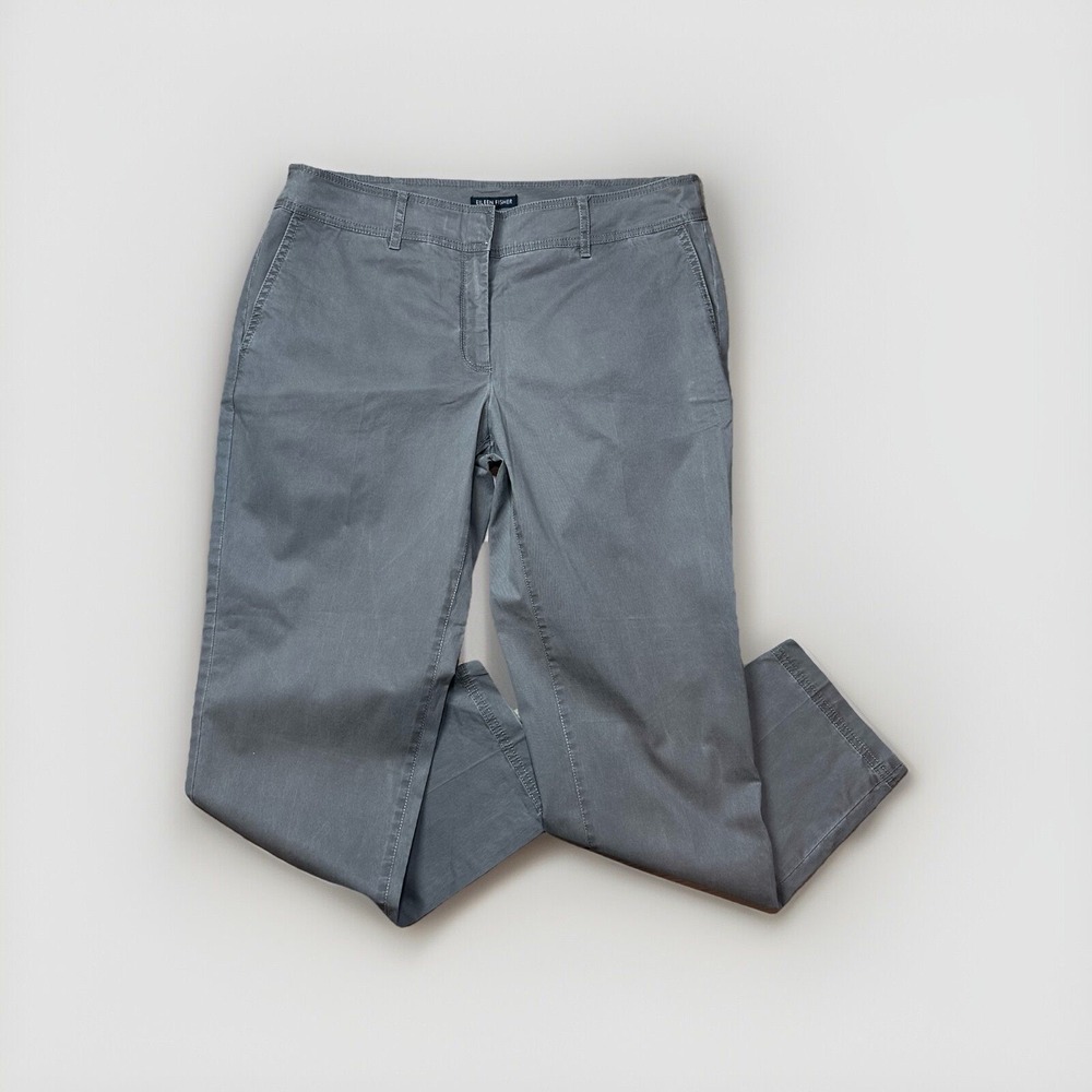 Eileen Fisher Gray Stretch Ankle Pants Career Casual Trousers New